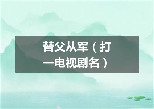 替父从军（打一电视剧名）