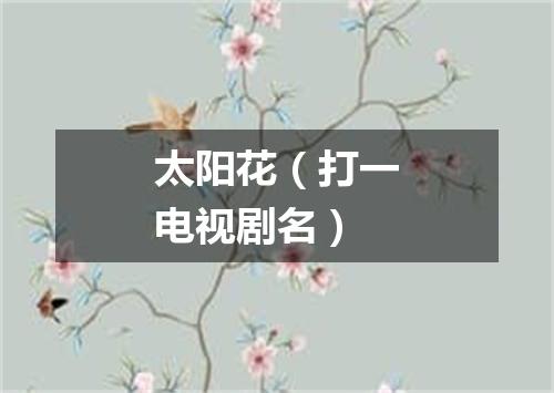 太阳花（打一电视剧名）