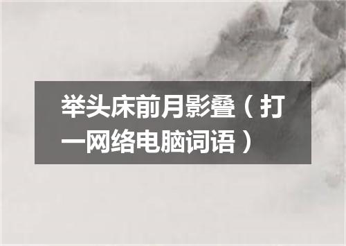 举头床前月影叠（打一网络电脑词语）