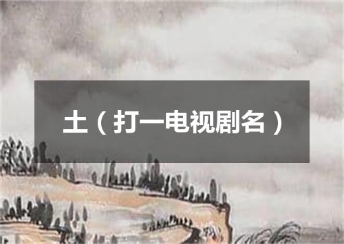 土（打一电视剧名）
