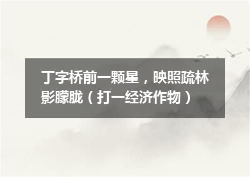 丁字桥前一颗星，映照疏林影朦胧（打一经济作物）