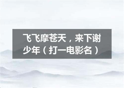 飞飞摩苍天，来下谢少年（打一电影名）