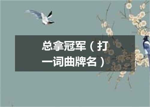 总拿冠军（打一词曲牌名）