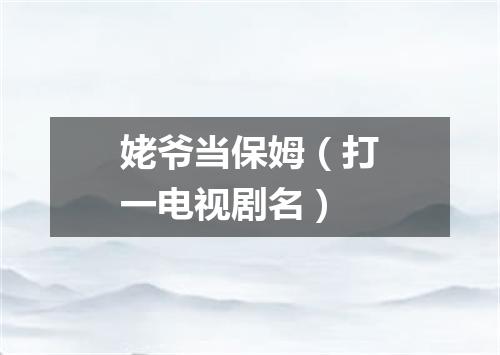 姥爷当保姆（打一电视剧名）