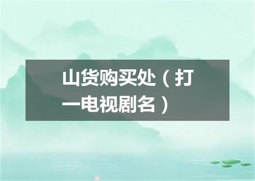 山货购买处（打一电视剧名）