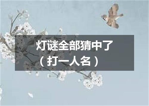 灯谜全部猜中了（打一人名）