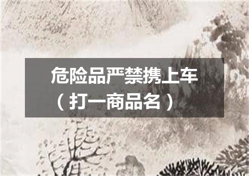 危险品严禁携上车（打一商品名）