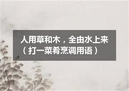 人用草和木，全由水上来（打一菜肴烹调用语）
