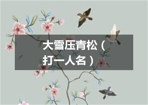 大雪压青松（打一人名）