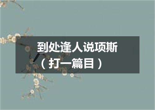 到处逢人说项斯（打一篇目）