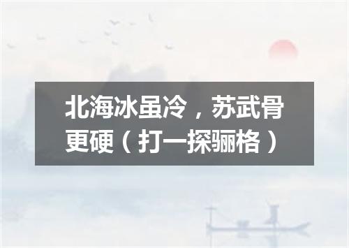 北海冰虽冷，苏武骨更硬（打一探骊格）