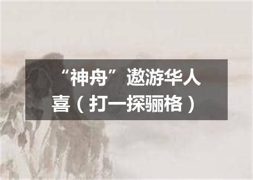 “神舟”遨游华人喜（打一探骊格）