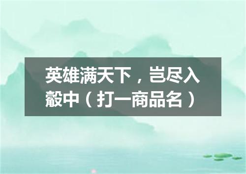 英雄满天下，岂尽入觳中（打一商品名）