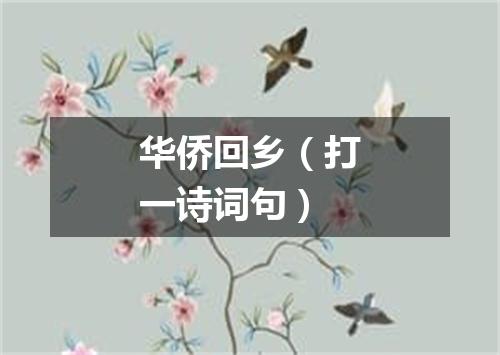 华侨回乡（打一诗词句）