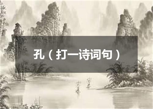 孔（打一诗词句）