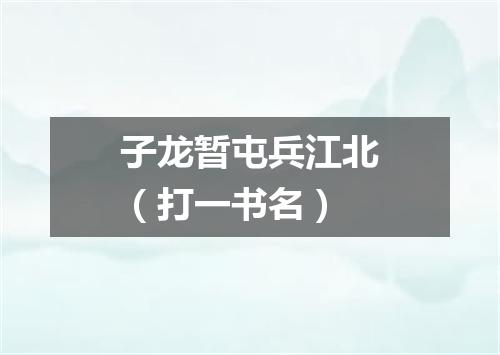子龙暂屯兵江北（打一书名）