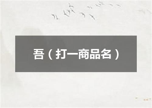 吾（打一商品名）