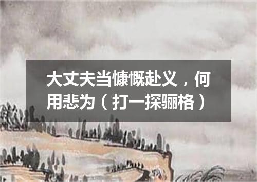 大丈夫当慷慨赴义，何用悲为（打一探骊格）