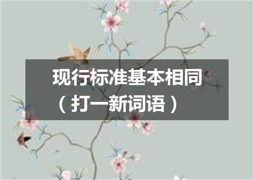现行标准基本相同（打一新词语）