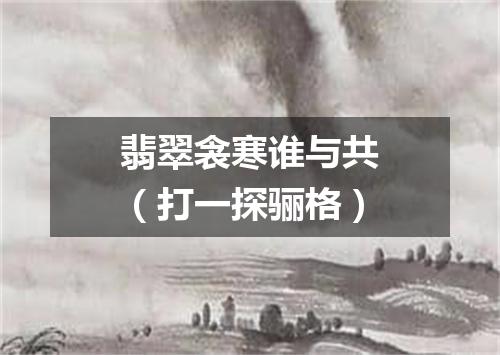 翡翠衾寒谁与共（打一探骊格）