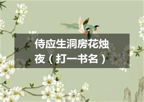 侍应生洞房花烛夜（打一书名）