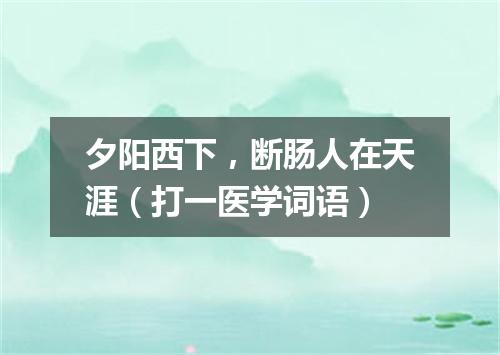 夕阳西下，断肠人在天涯（打一医学词语）
