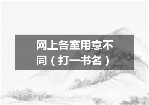 网上各室用意不同（打一书名）