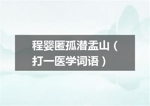 程婴匿孤潜盂山（打一医学词语）
