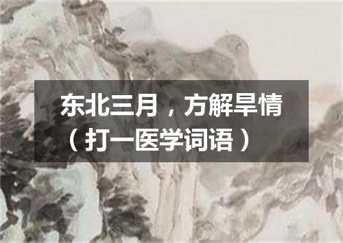 东北三月，方解旱情（打一医学词语）