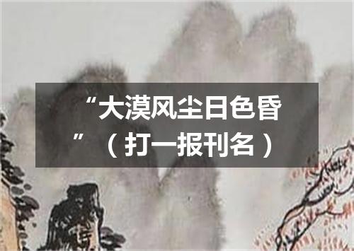 “大漠风尘日色昏”（打一报刊名）