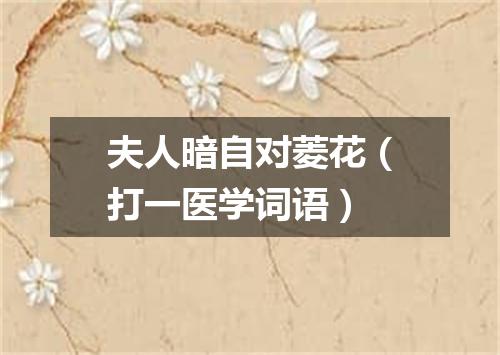 夫人暗自对菱花（打一医学词语）