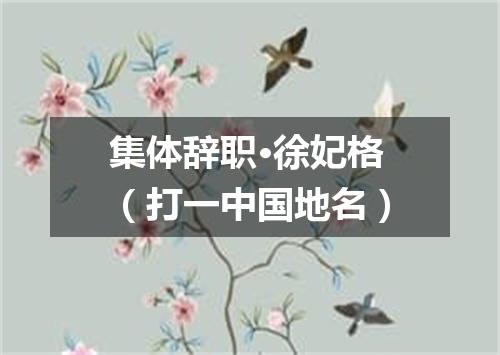 集体辞职·徐妃格（打一中国地名）