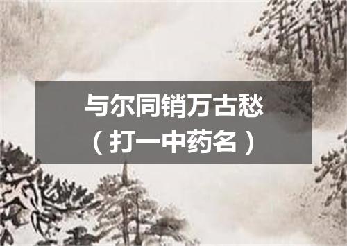 与尔同销万古愁（打一中药名）