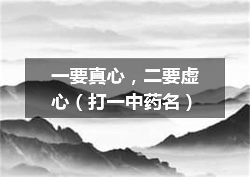 一要真心，二要虚心（打一中药名）