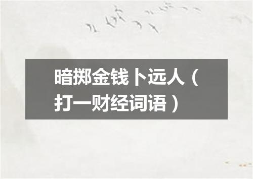 暗掷金钱卜远人（打一财经词语）