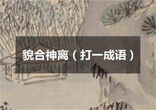 貌合神离（打一成语）