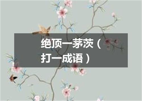 绝顶一茅茨（打一成语）