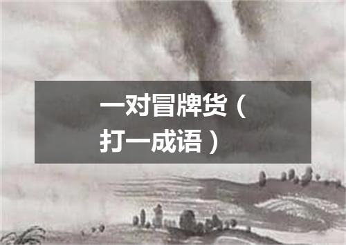 一对冒牌货（打一成语）