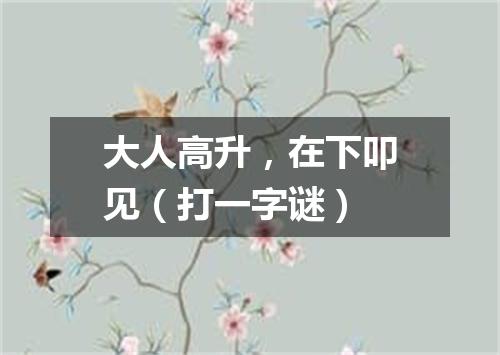 大人高升，在下叩见（打一字谜）