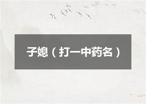 子媳（打一中药名）