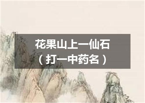 花果山上一仙石（打一中药名）