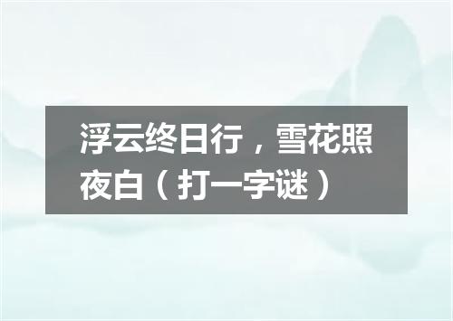 浮云终日行，雪花照夜白（打一字谜）