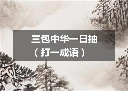 三包中华一日抽（打一成语）