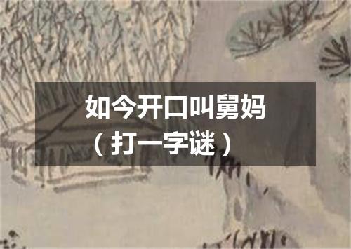 如今开口叫舅妈（打一字谜）