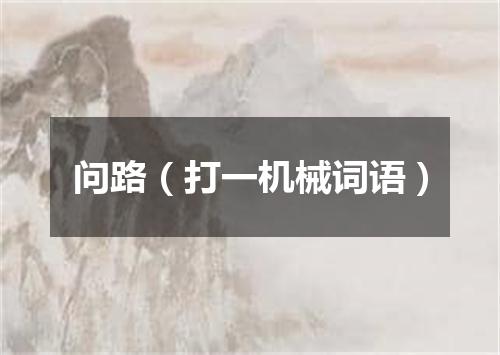 问路（打一机械词语）