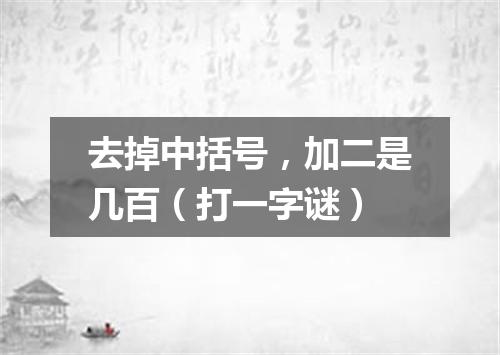 去掉中括号，加二是几百（打一字谜）