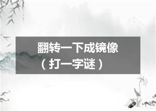 翻转一下成镜像（打一字谜）