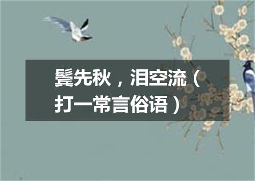 鬓先秋，泪空流（打一常言俗语）