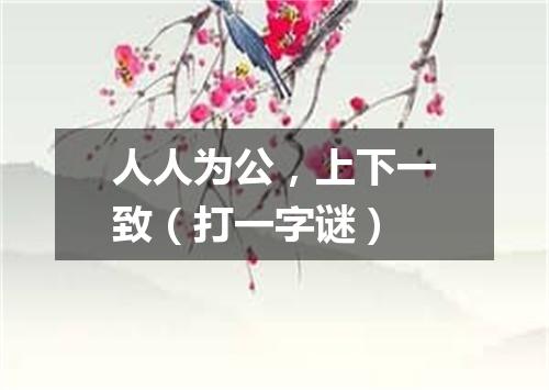 人人为公，上下一致（打一字谜）