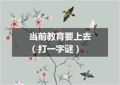当前教育要上去（打一字谜）